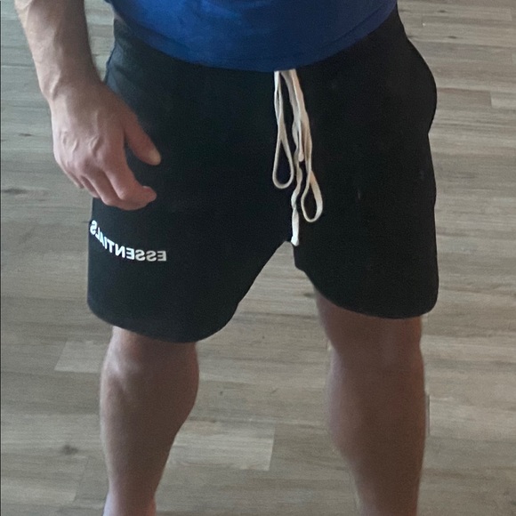 Fear of God Essentials Mesh Drawstring Shorts; Black, Size XS (Fit Like S/M) - Picture 5 of 11